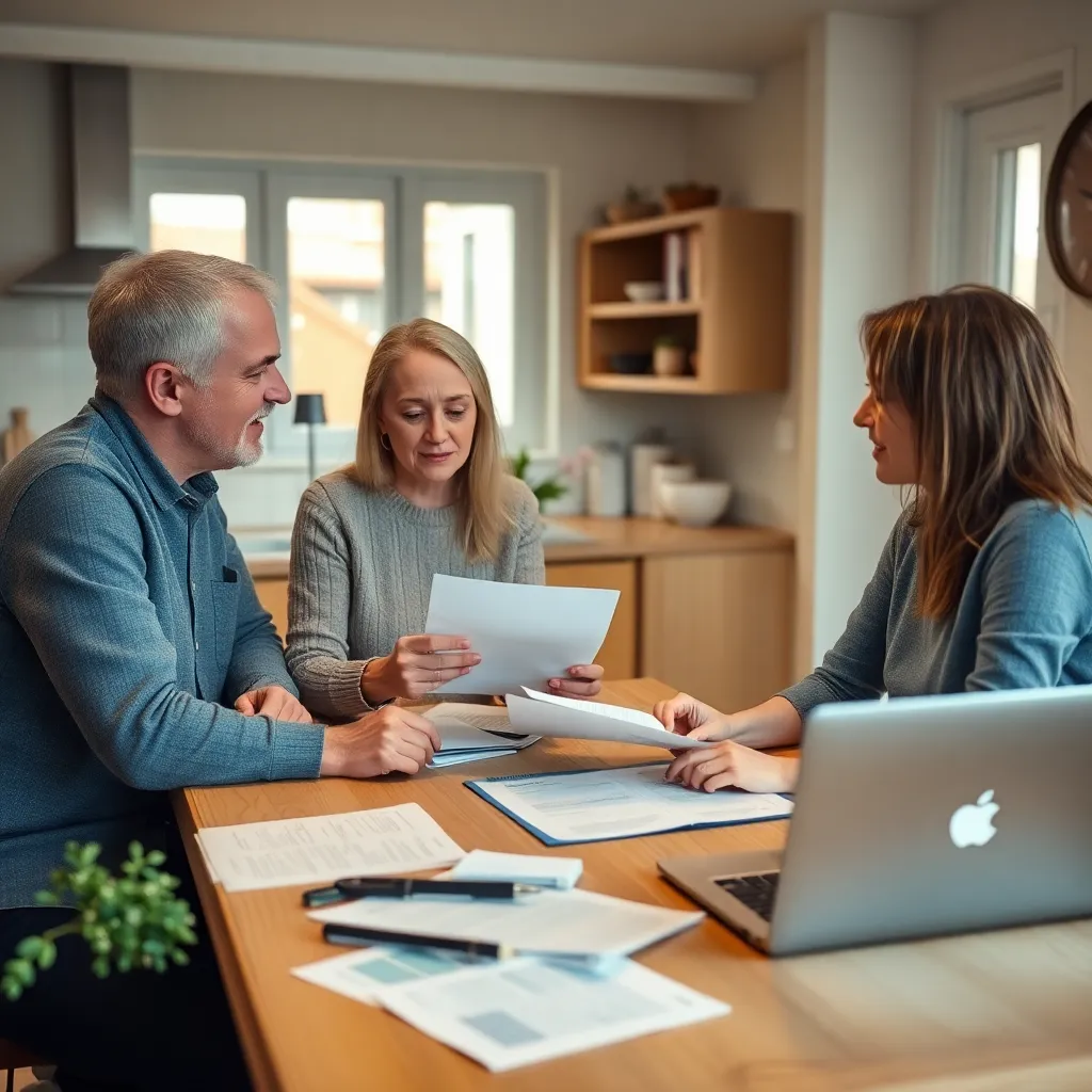 Familie bespreekt huishoudbudget aan keukentafel